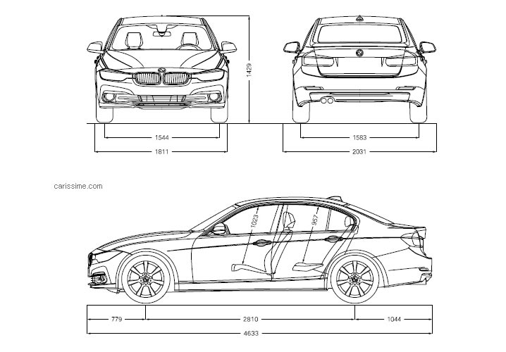 Dimensions BMW Série 3 VI 2015 Familiale