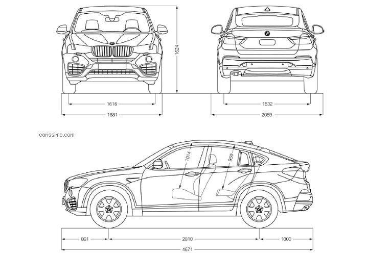 Dimensions BMW X4 Voiture 4x4 Coupé 2014