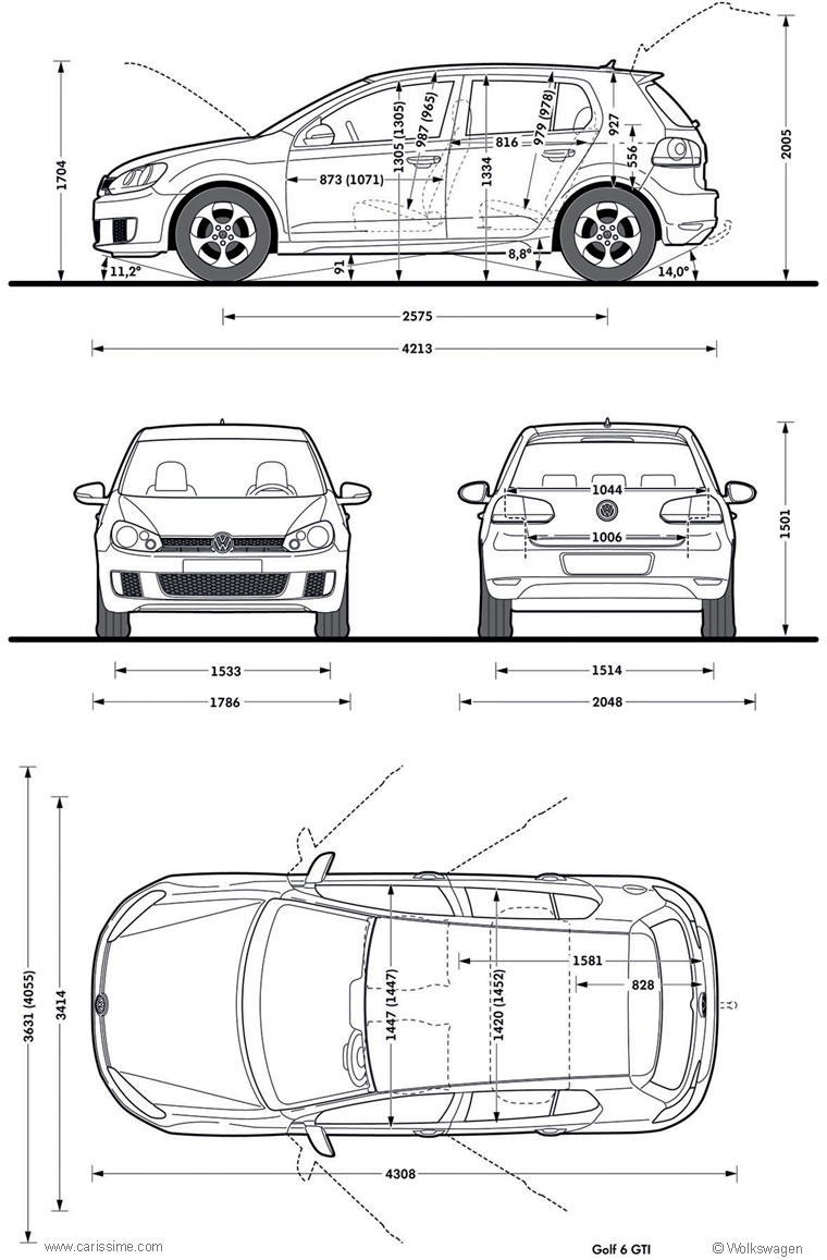 Volkswagen Golf GTI 6 Dimensions