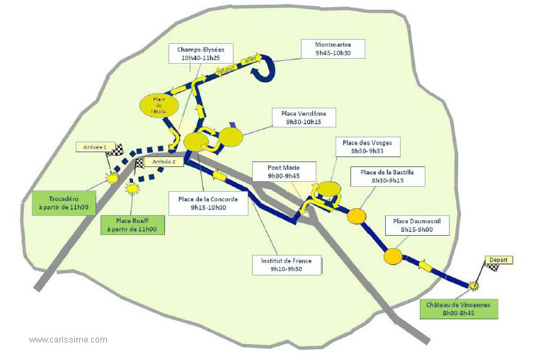 Plan Traversée de Paris 2011 en Voiture