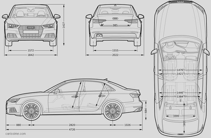 Dimensions Audi A4 4 2015
