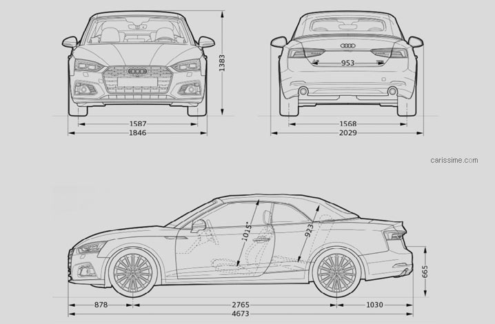 Dimensions Audi A5 Cabriolet 2017