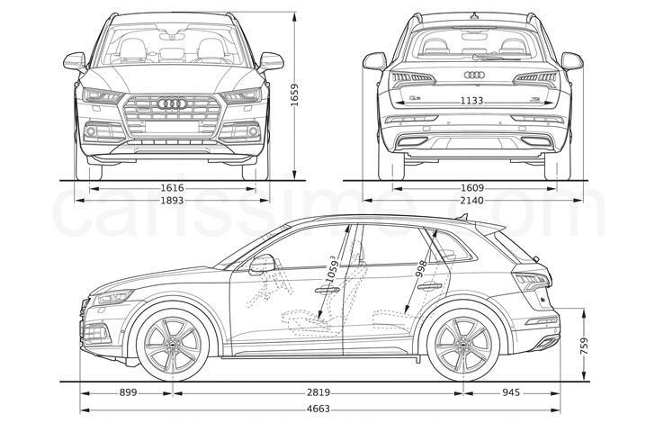 Dimensions Audi Q5 2 Dimensions Audi Q5 2
