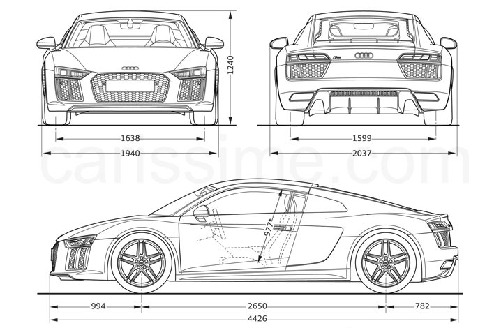 Dimensions Audi R8 2