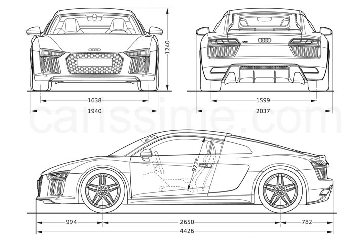 Dimensions Audi R8 2 Dimensions Audi R8 2