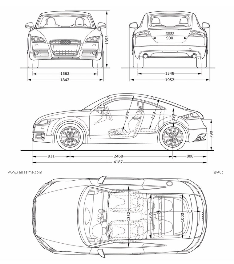 Audi TT Restylage 2010 Dimension