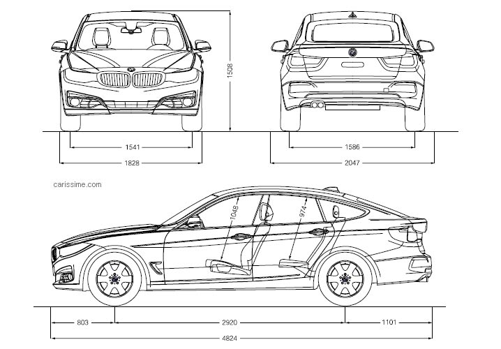 Dimensions BMW 3 Gran Turismo Dimensions BMW 3 Gran Turismo
