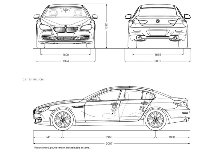 Dimensions BMW 6 II Gran Coupé 2015