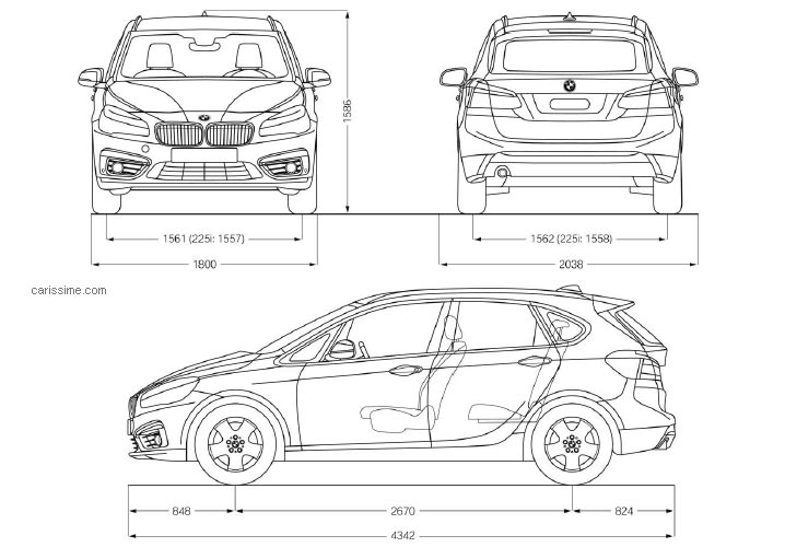 Dimensions BMW Série 2 Active Tourer 2014 Dimensions BMW Série 2 Active Tourer 2014
