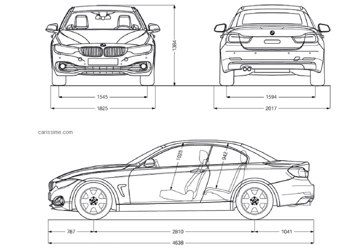 Dimensions BMW Série 4 Cabriolet Dimensions BMW Série 4 Cabriolet