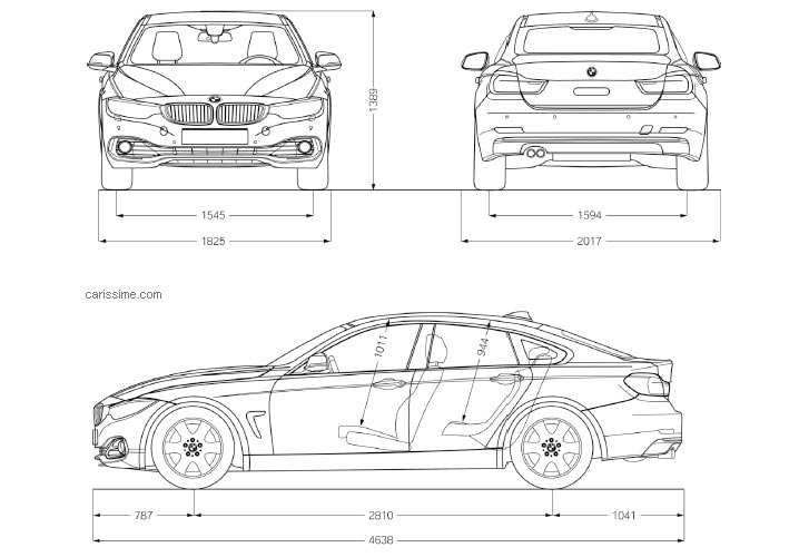 Dimensions BMW Série 4 Gran Coupé Dimensions BMW Série 4 Gran Coupé