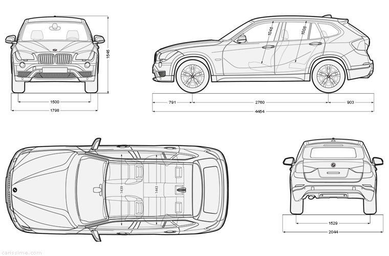 BMW X1 Restylage 2012 Dimensions