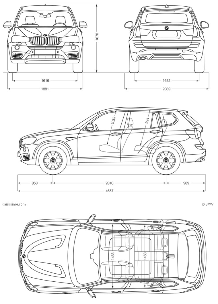 BMW X3 2 Restylage 2014 Dimensions