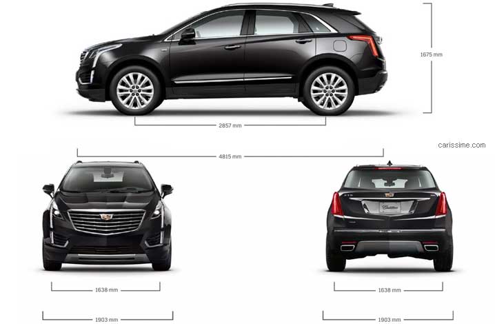 Dimensions Cadillac XT5 SUV Familial 4x4 2016