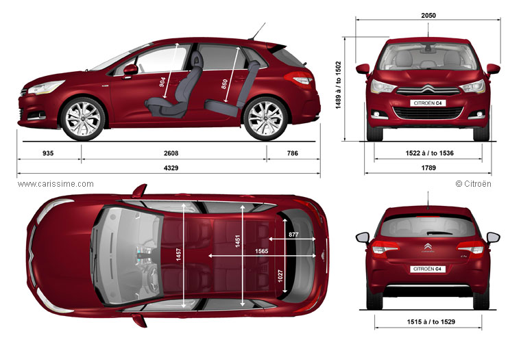 Citroën C4 2 dimensions