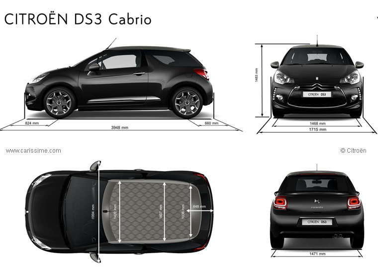 DS 3 Cabrio dimensions