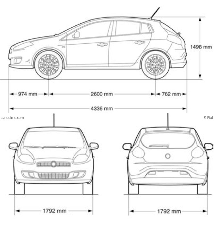 Fiat Bravo 2 Dimensions