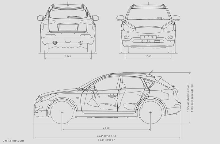 dimensions Infiniti QX50