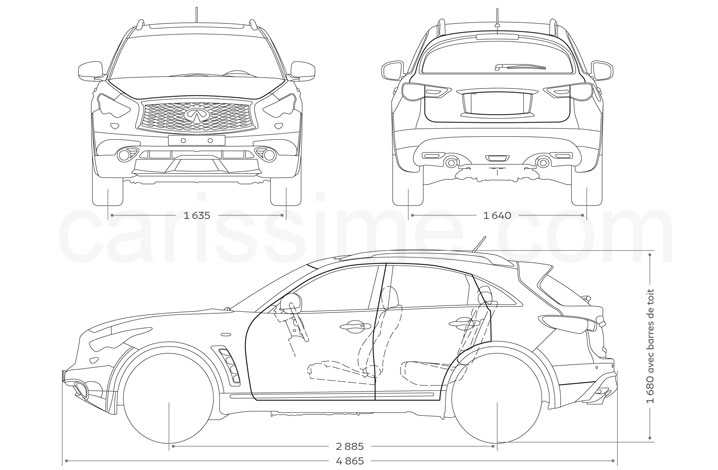 dimensions Infiniti QX70