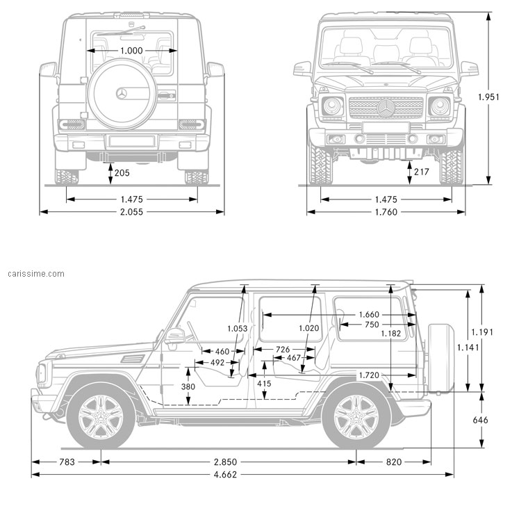 Mercedes Classe G Restylage 2015 dimensions