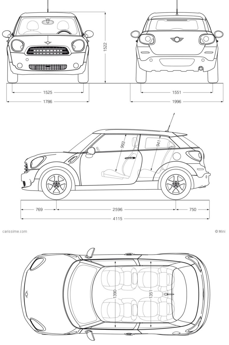 MINI Paceman 2012 / 2014 Dimensions