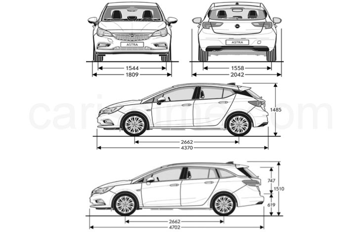 Dimensions Opel Astra 5 Dimensions Opel Astra 5