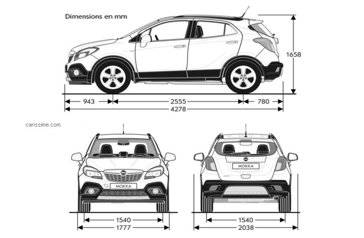Dimensions Opel Mokka X Dimensions Opel Mokka X