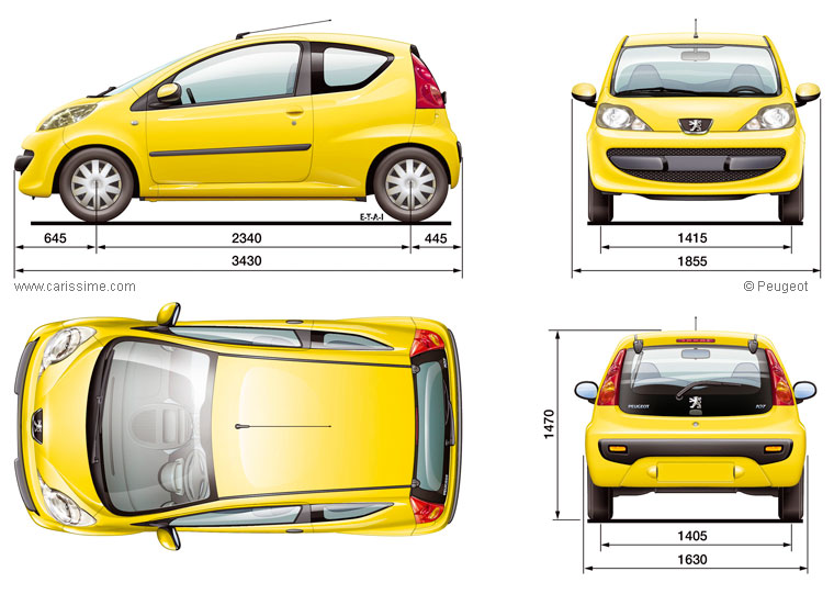 Peugeot 107 Dimensions