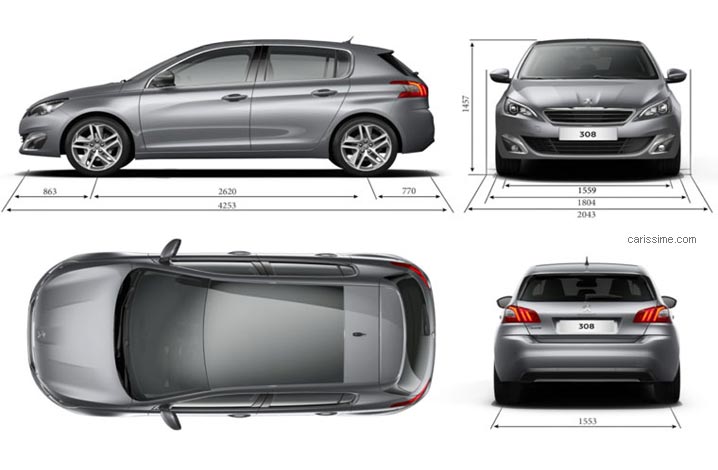 dimensions Peugeot 308 2 dimensions Peugeot 308 2