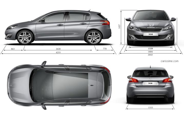 dimensions Peugeot 308 2