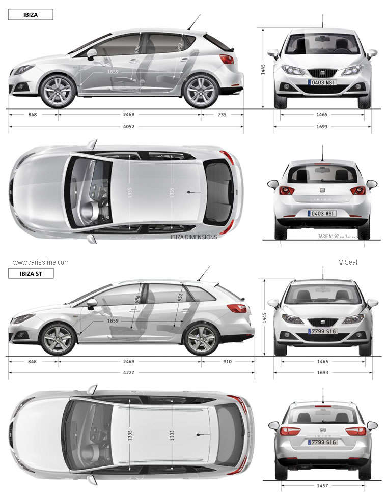 Seat Ibiza 2 Dimensions