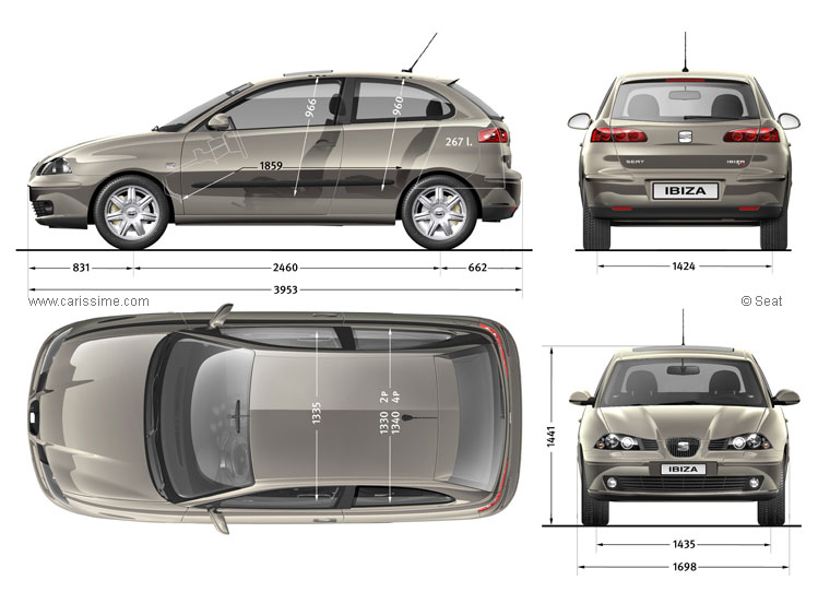 Seat Ibiza 1 Dimensions