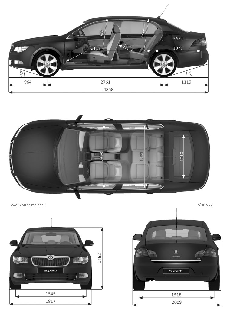 Skoda Superb 2 Dimensions