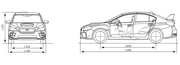 Dimensions Subaru WRX STI 2014 Dimensions Subaru WRX STI 2014