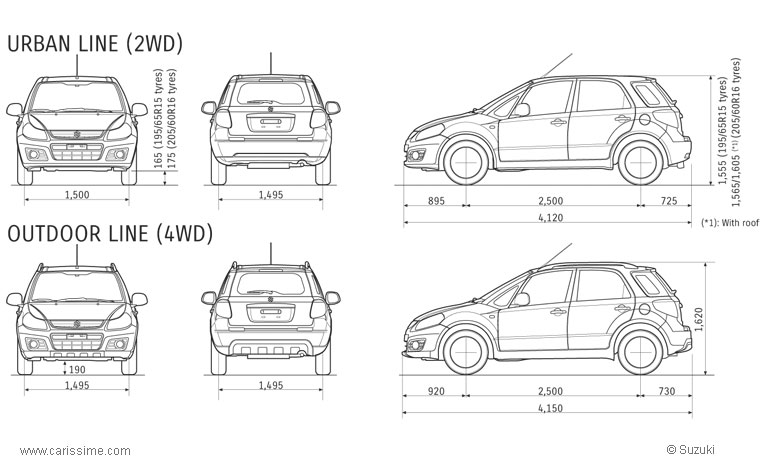 Suzuki SX4 1 Dimensions