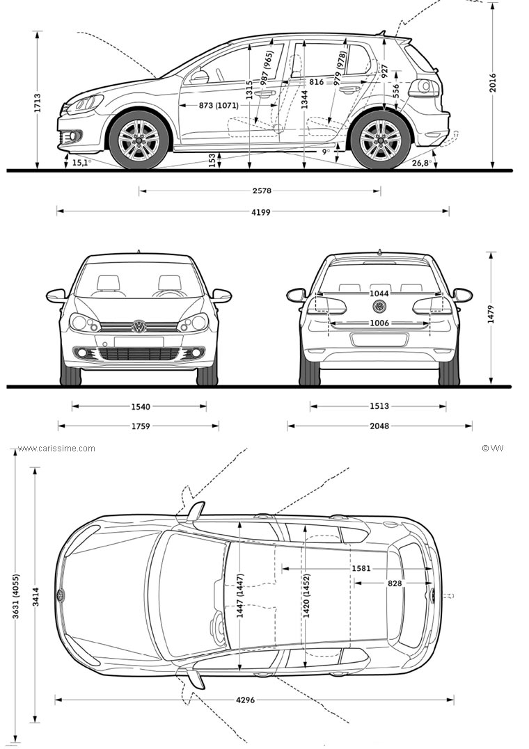 Volkswagen Golf 6 dimensions