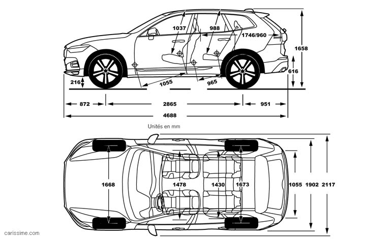 Dimensions Volvo XC60 SUV 2017